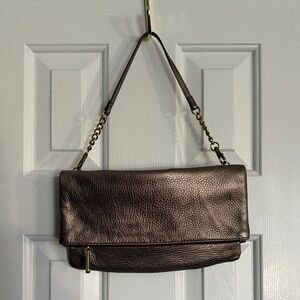 Fossil Metallic Pewter Shoulder Bag